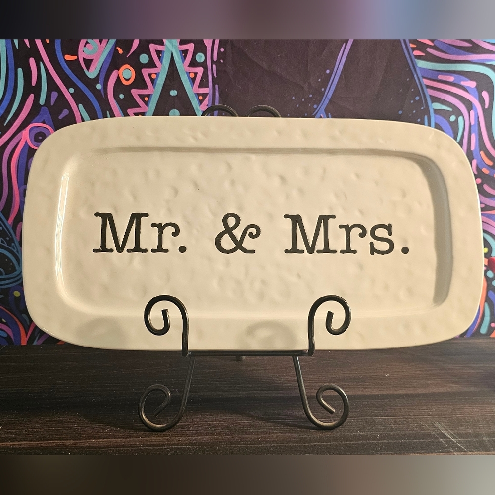Mr. & Mrs. Ceramic Serving Platter